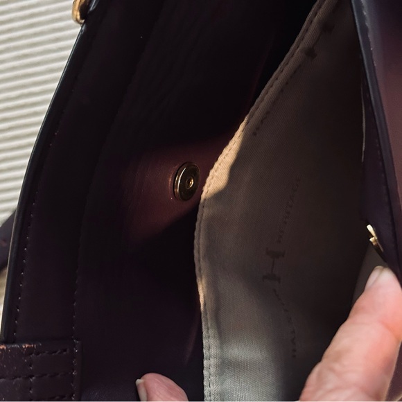 Halston Heritage Crossbody/shoulder bag. Leather & Suade, wine color - Picture 6 of 13